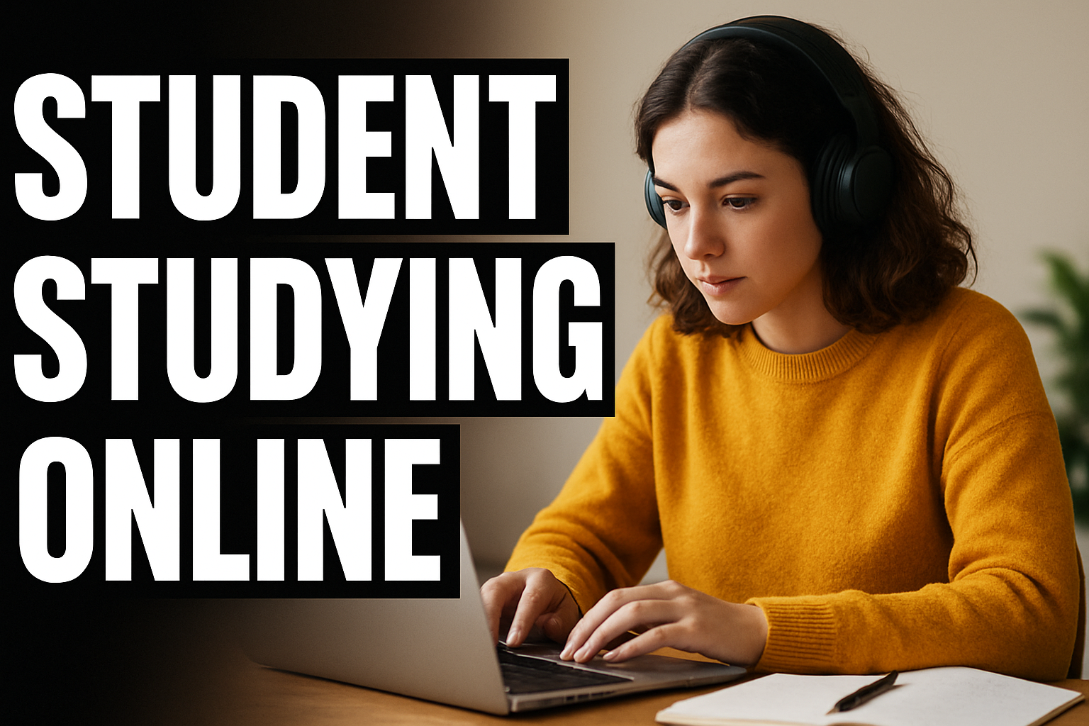 Student studying online