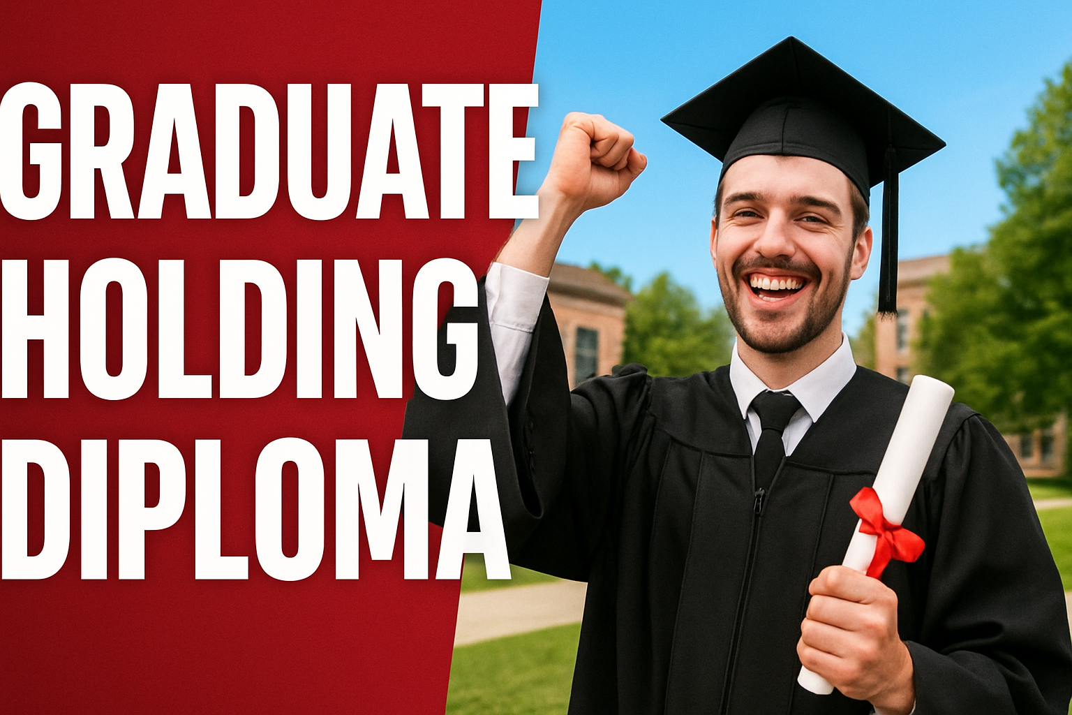 Graduate holding diploma