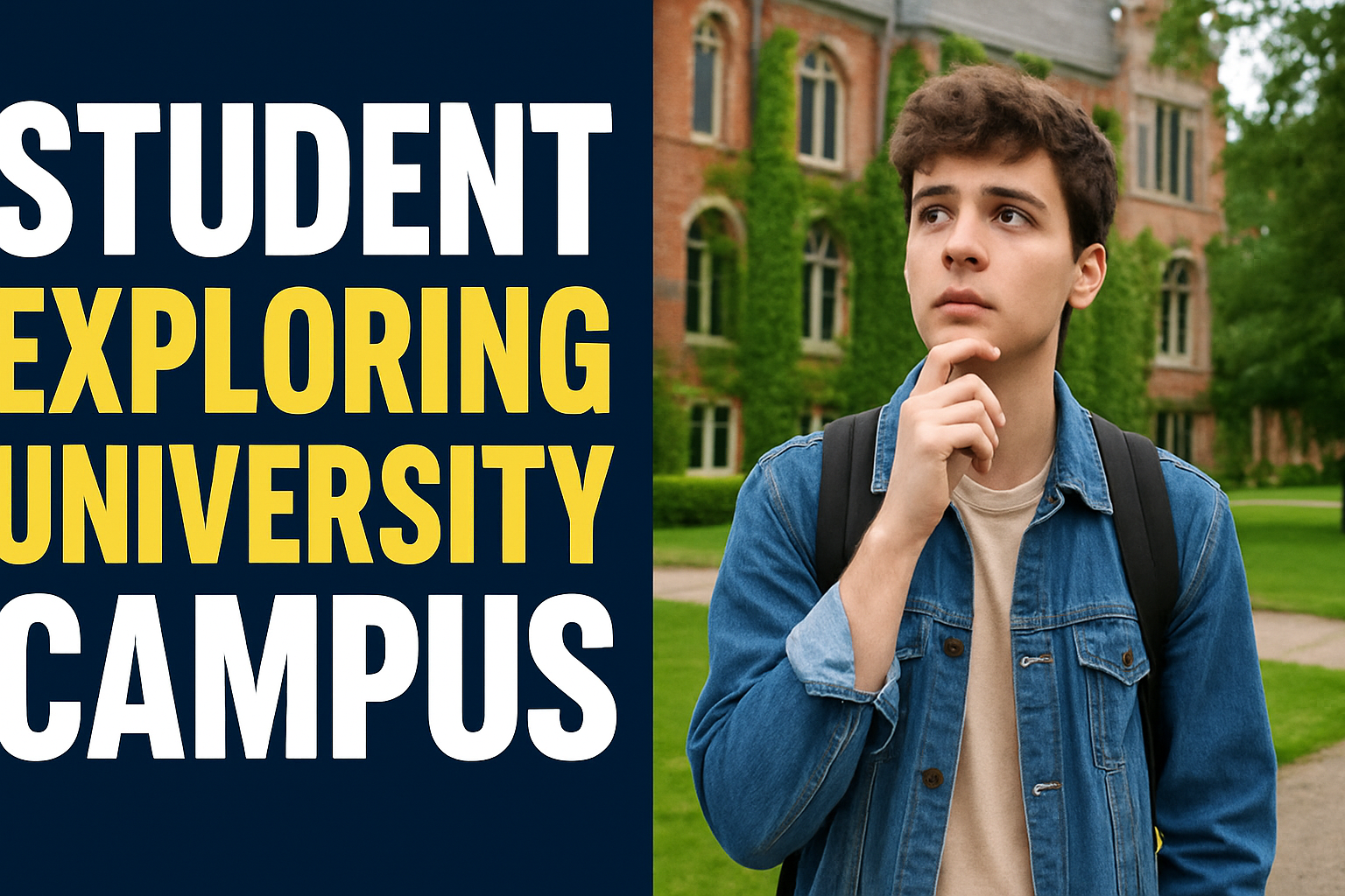 Student exploring university campus