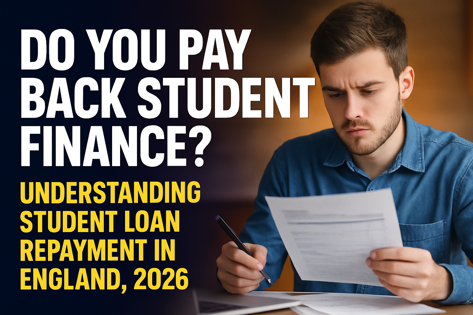 Student reviewing financial documents