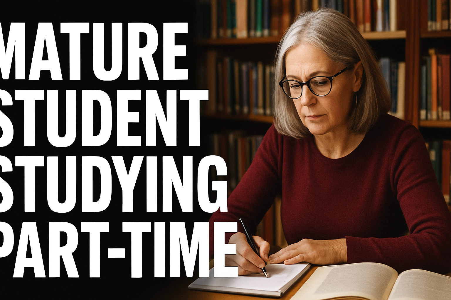 Mature student studying part-time