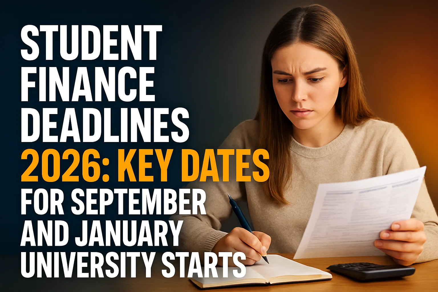 Student finance application deadlines