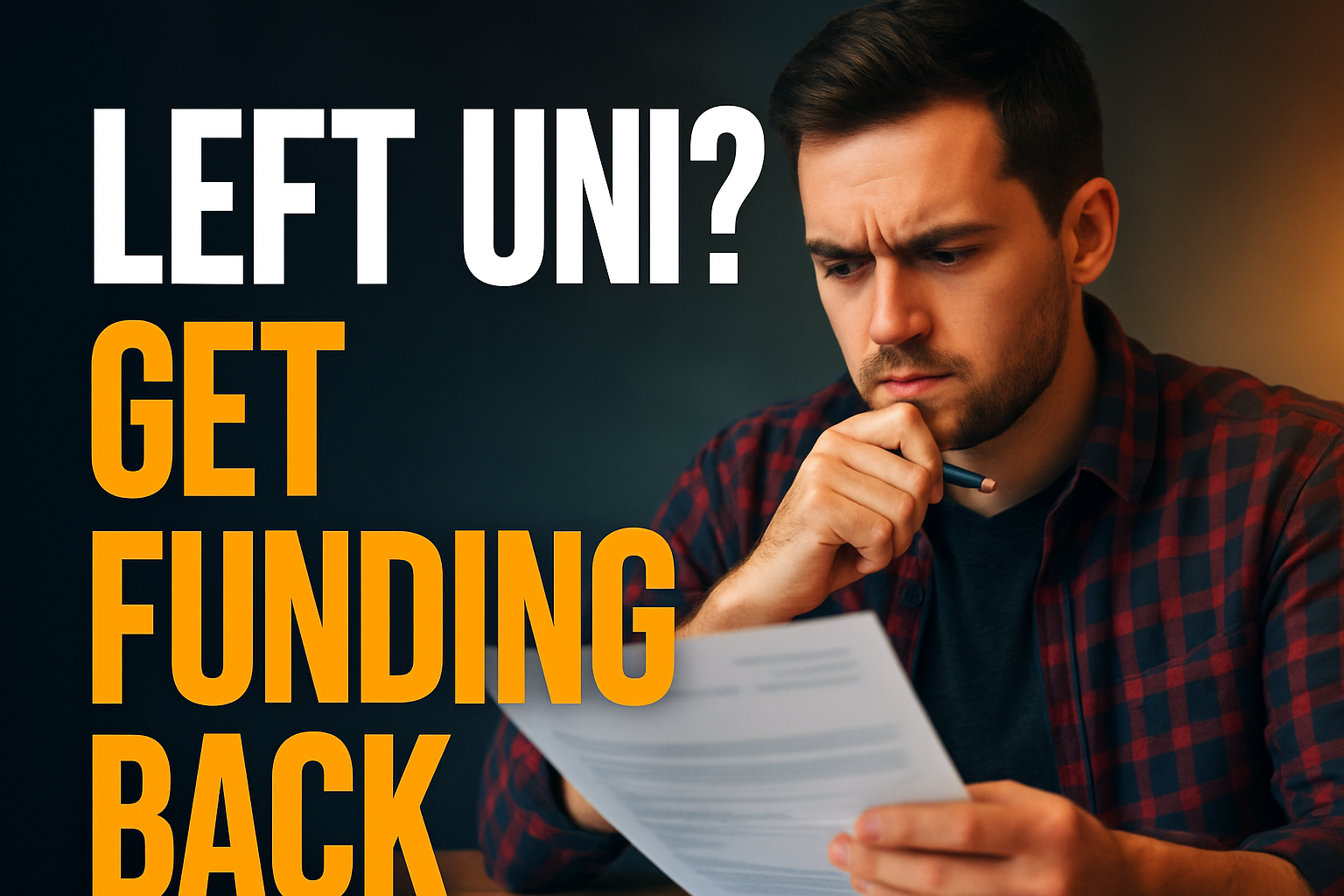 Mature student reviewing documents for a Student Finance England compelling personal reasons application after leaving a course